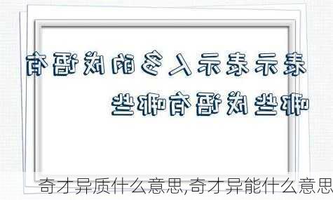 奇才异质什么意思,奇才异能什么意思