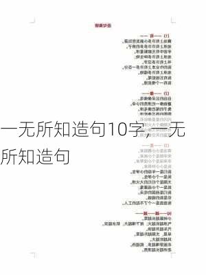 一无所知造句10字,一无所知造句