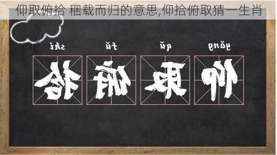 仰取俯拾 稇载而归的意思,仰拾俯取猜一生肖