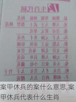 案甲休兵的案什么意思,案甲休兵代表什么生肖