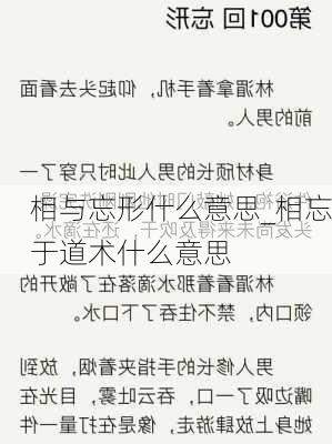 相与忘形什么意思_相忘于道术什么意思