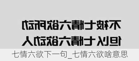 七情六欲下一句_七情六欲啥意思