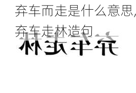 弃车而走是什么意思,弃车走林造句