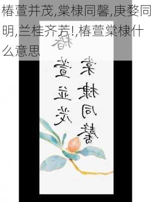 椿萱并茂,棠棣同馨,庚婺同明,兰桂齐芳!,椿萱棠棣什么意思