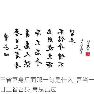 三省吾身后面那一句是什么_吾当一日三省吾身,常思己过