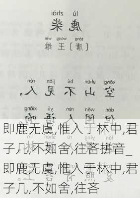 即鹿无虞,惟入于林中,君子几,不如舍,往吝拼音_即鹿无虞,惟入于林中,君子几,不如舍,往吝