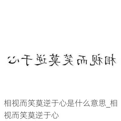 相视而笑莫逆于心是什么意思_相视而笑莫逆于心