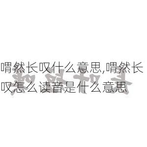 喟然长叹什么意思,喟然长叹怎么读音是什么意思