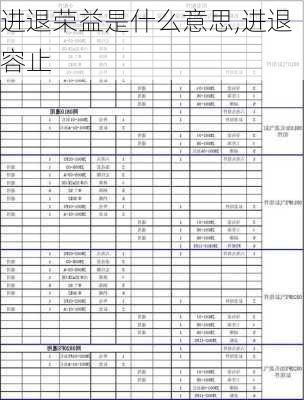 进退荣益是什么意思,进退容止