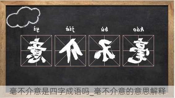 毫不介意是四字成语吗_毫不介意的意思解释