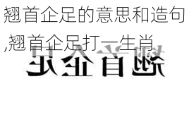 翘首企足的意思和造句,翘首企足打一生肖