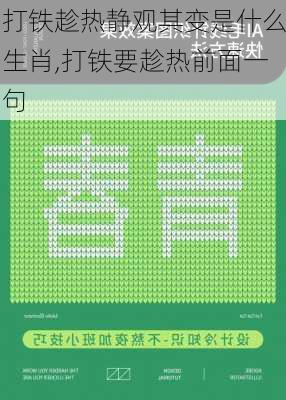 打铁趁热静观其变是什么生肖,打铁要趁热前面一句