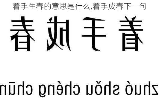 着手生春的意思是什么,着手成春下一句