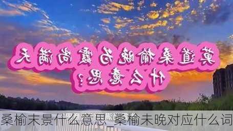 桑榆末景什么意思_桑榆未晚对应什么词