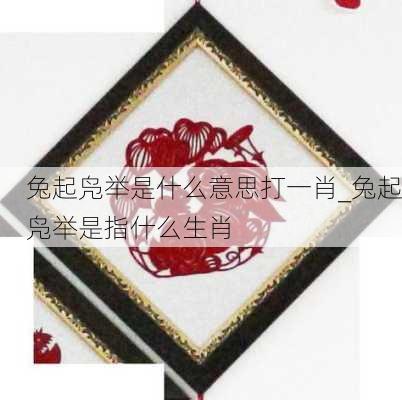 兔起凫举是什么意思打一肖_兔起凫举是指什么生肖