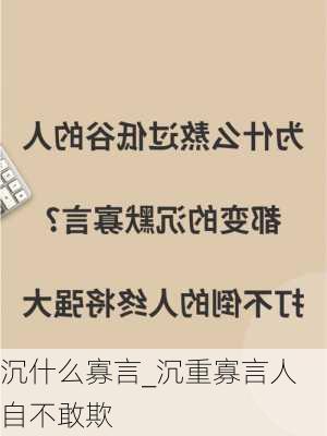 沉什么寡言_沉重寡言人自不敢欺