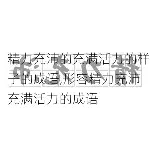 精力充沛的充满活力的样子的成语,形容精力充沛充满活力的成语