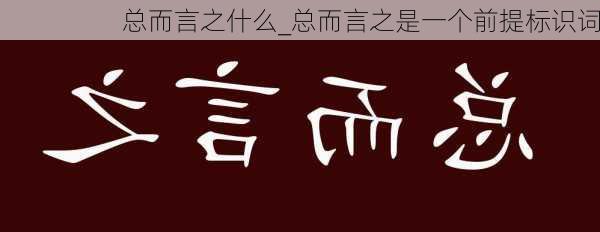 总而言之什么_总而言之是一个前提标识词