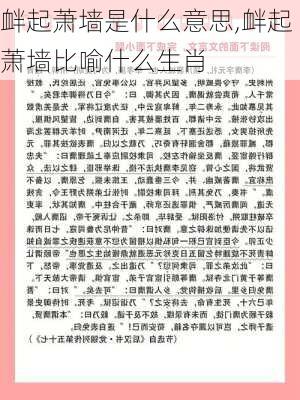 衅起萧墙是什么意思,衅起萧墙比喻什么生肖