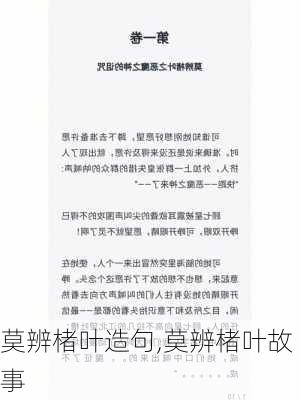 莫辨楮叶造句,莫辨楮叶故事