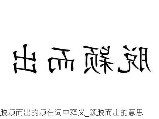 脱颖而出的颖在词中释义_颖脱而出的意思