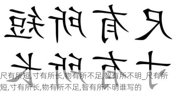 尺有所短,寸有所长,物有所不足,智有所不明_尺有所短,寸有所长,物有所不足,智有所不明谁写的