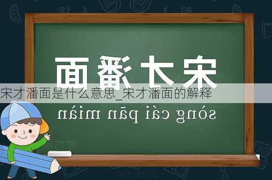 宋才潘面是什么意思_宋才潘面的解释