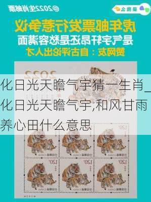 化日光天瞻气宇猜一生肖_化日光天瞻气宇,和风甘雨养心田什么意思