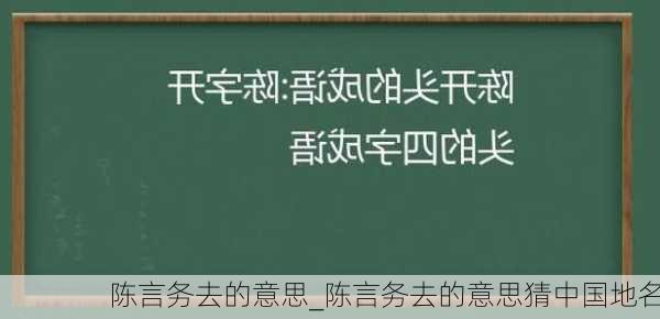 陈言务去的意思_陈言务去的意思猜中国地名