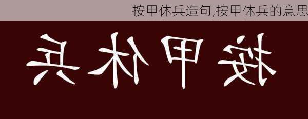 按甲休兵造句,按甲休兵的意思