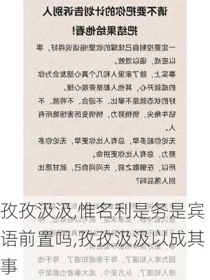 孜孜汲汲,惟名利是务是宾语前置吗,孜孜汲汲以成其事