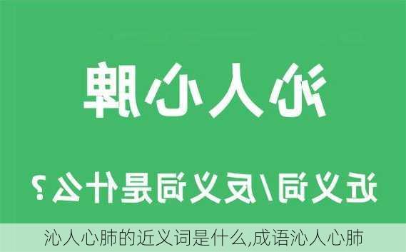 沁人心肺的近义词是什么,成语沁人心肺