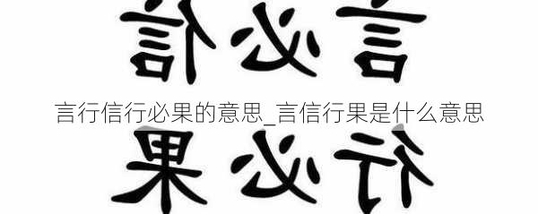 言行信行必果的意思_言信行果是什么意思