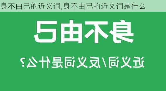 身不由己的近义词,身不由已的近义词是什么