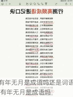 有年无月是成语吗还是词语,有年无月是成语吗