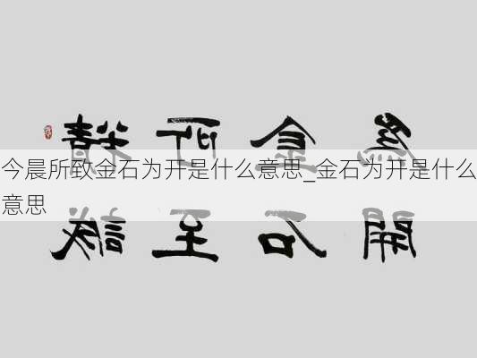 今晨所致金石为开是什么意思_金石为开是什么意思