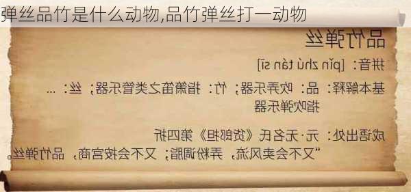 弹丝品竹是什么动物,品竹弹丝打一动物